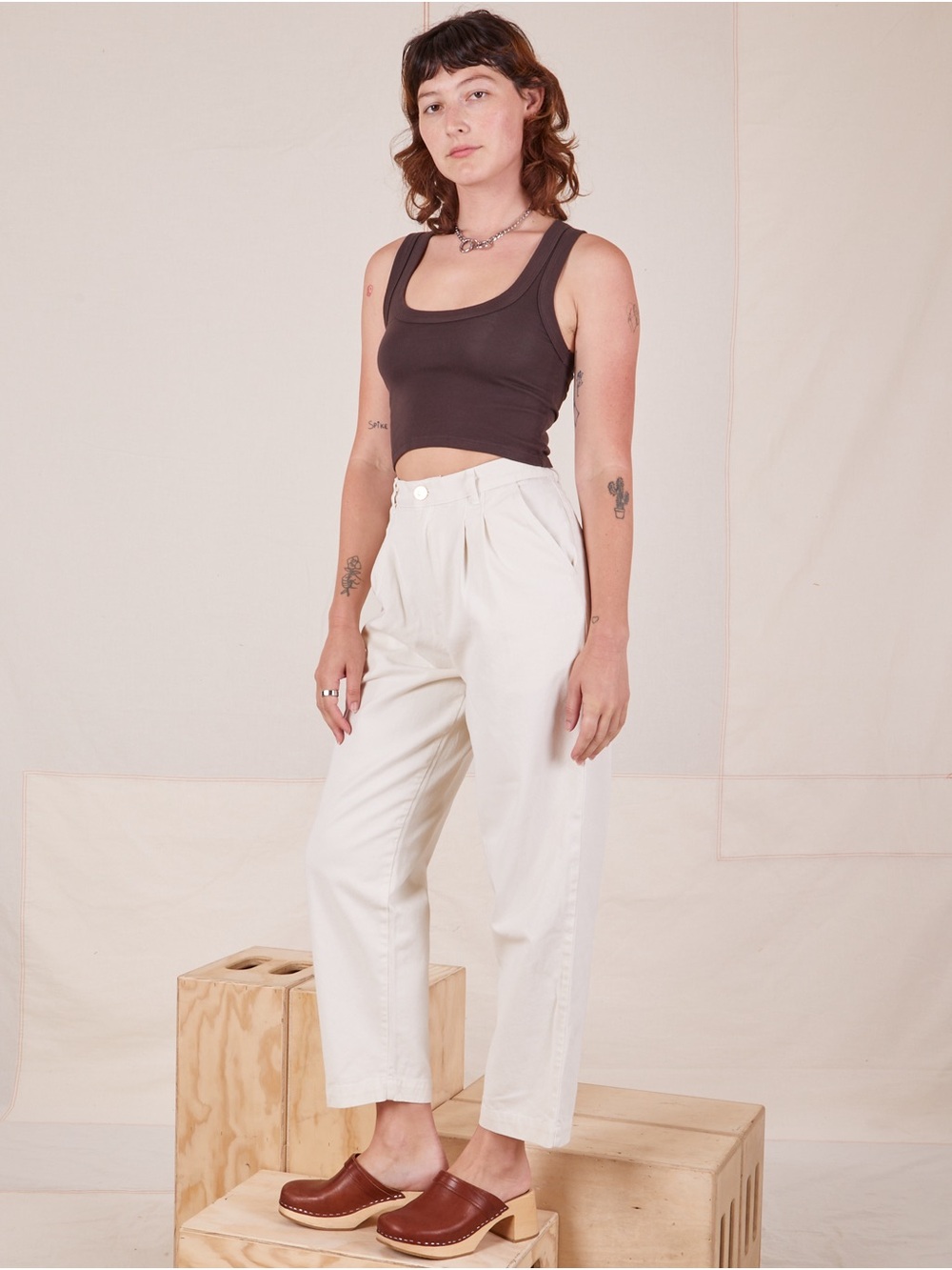 Big Bud Press Cream High-Rise Trousers
